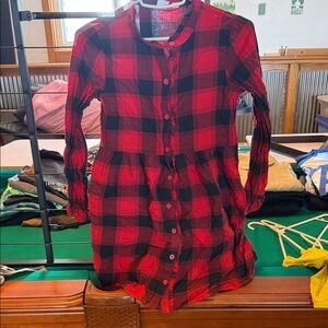 GAP Red and Black Plaid Kids Dress